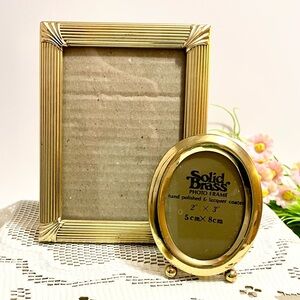 VINTAGE Pair of Picture Frames (Metal Art Deco & Brass MCM)